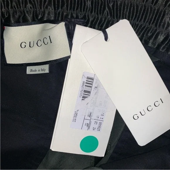 GUCCI MENS ACETATE SILK JOGGING STRIPE GREEN PANTS SIZE 52 EU - Picture 8 of 10